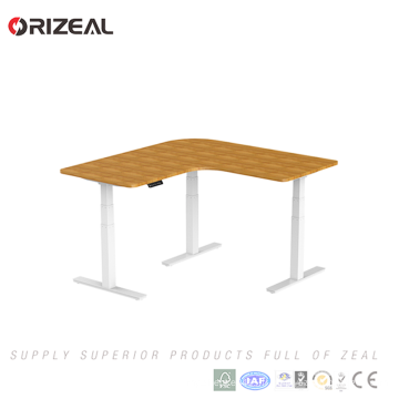 Nouveau bureau L en forme de bureau sit-stand workstation électrique Table de hauteur réglable